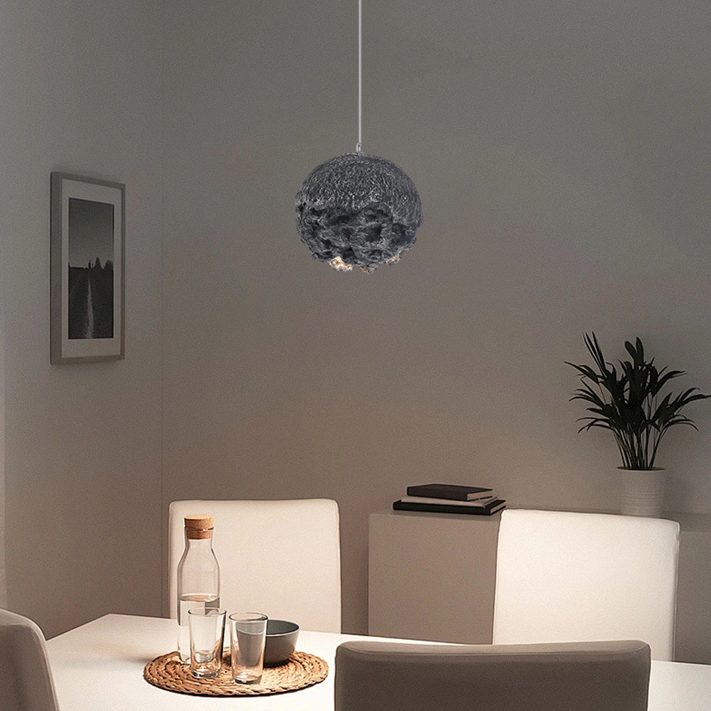 Art Deco Gray Pendant Light - Resin